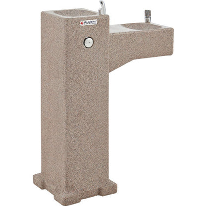 Global Industrial Outdoor Bi-Level Pedestal Drinking Fountain, ADA, Rotocast Granite Finish (WB603604)