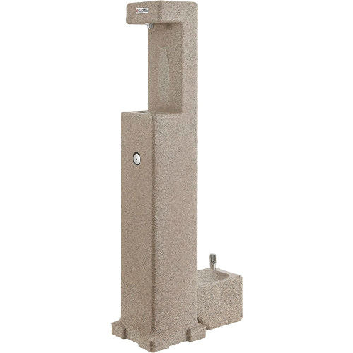 Global Industrial Outdoor Bottle Filler with Pet Station, Rotocast Granite Finish (WB603606)