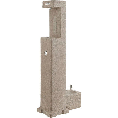 Global Industrial Outdoor Bottle Filler with Pet Station, Rotocast Granite Finish (WB603606)