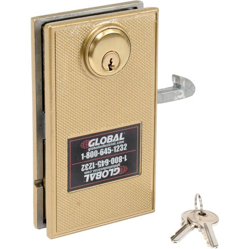 Global Industrial Mortise Door Lock With 2 Keys for Sliding Doors (WB603CP138)