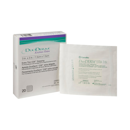 DuoDERM® Extra Thin CGF® Thin Hydrocolloid Dressing Film Backing 3 X 3 Inch Square Hydrocolloid / Film (205195_EA)
