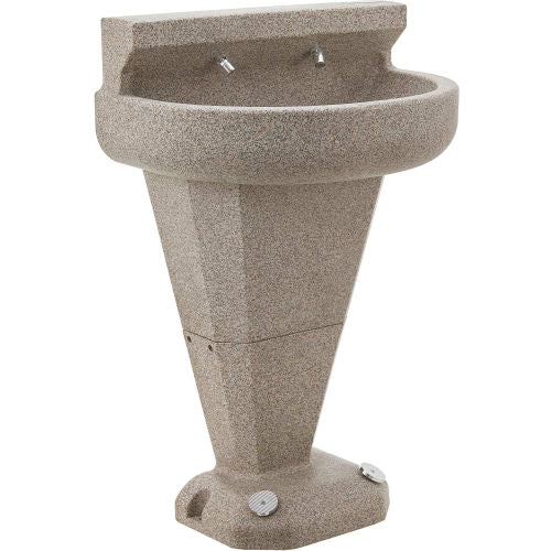 Global Industrial Pedestal Wash Fountain, 2 Station, Foot-Operated (WB604082)