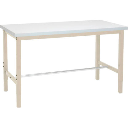 Global Industrial 48x30 Adjustable Height Workbench Square Tube Leg - Laminate Square Edge Tan (WB606974TN)