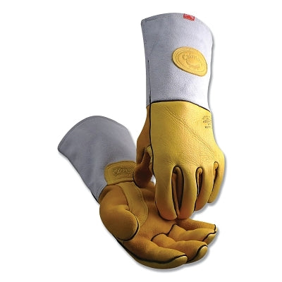 PIP 1485 Elk Skin Wool Insulated Unlined Palm MIG/Stick Welding Gloves, X-Large, Gold/Gray (607-1485-XL)