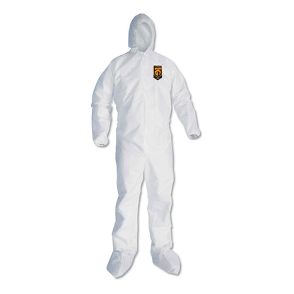 KleenGuard™ A30 Elastic Back and Cuff Hooded/Boots Coveralls, XL, White, 25/Carton (ANS46124)