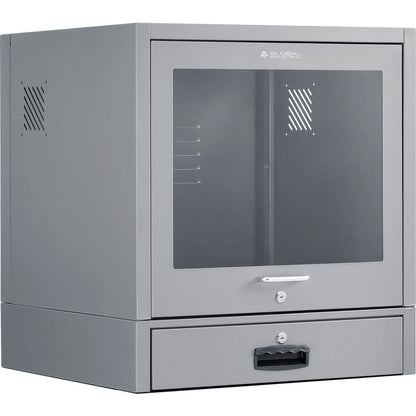 Global Industrial Countertop CRT Computer Cabinet, Dark Gray (WB607294DG)