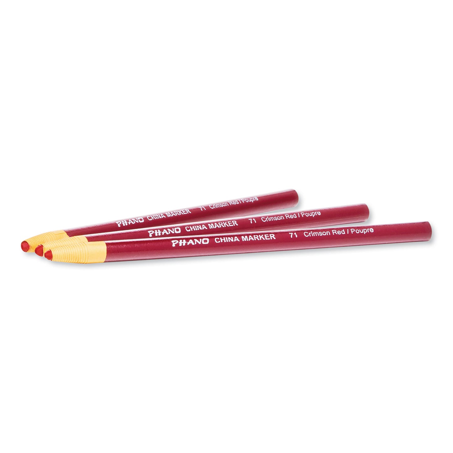 Dixon® China Marker, 0.3" x 7", Crimson Red, Dozen (DIX000710002)