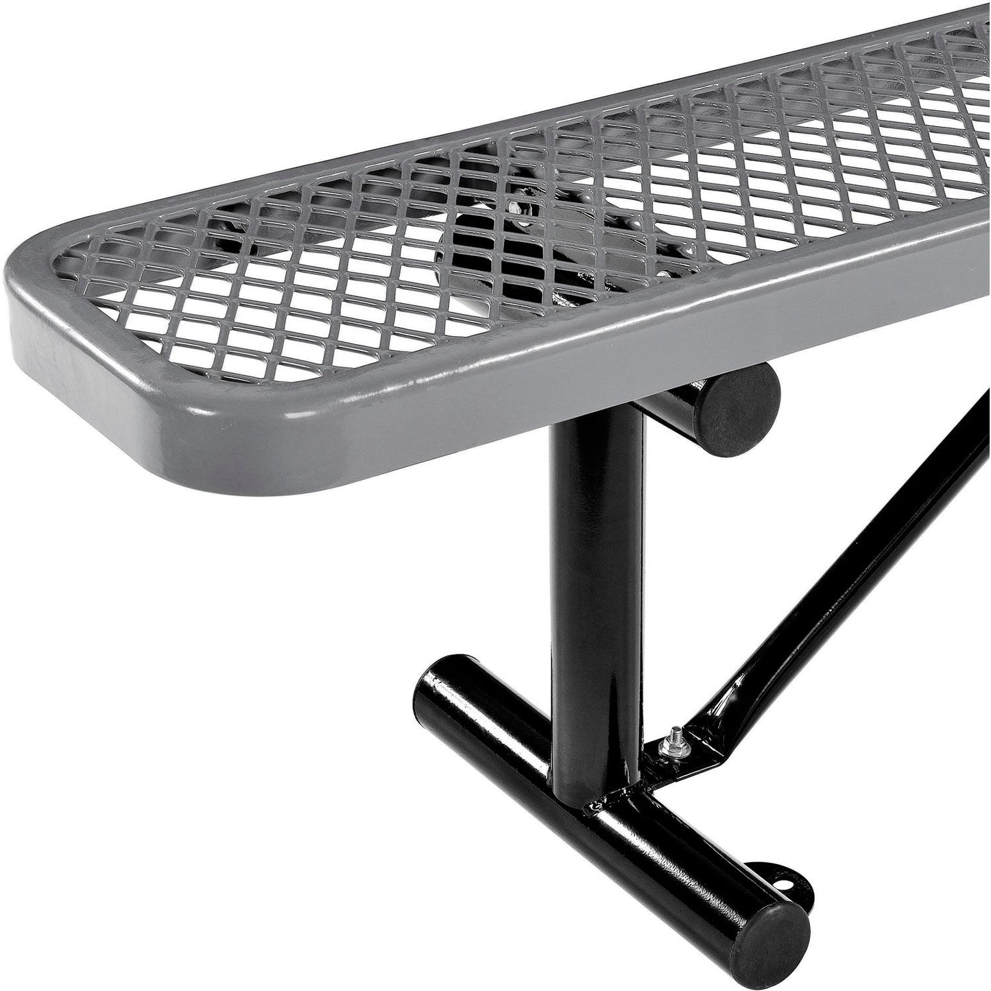 Global Industrial 6' Outdoor Steel Flat Bench, Expanded Metal, Gray (WB277156GY)