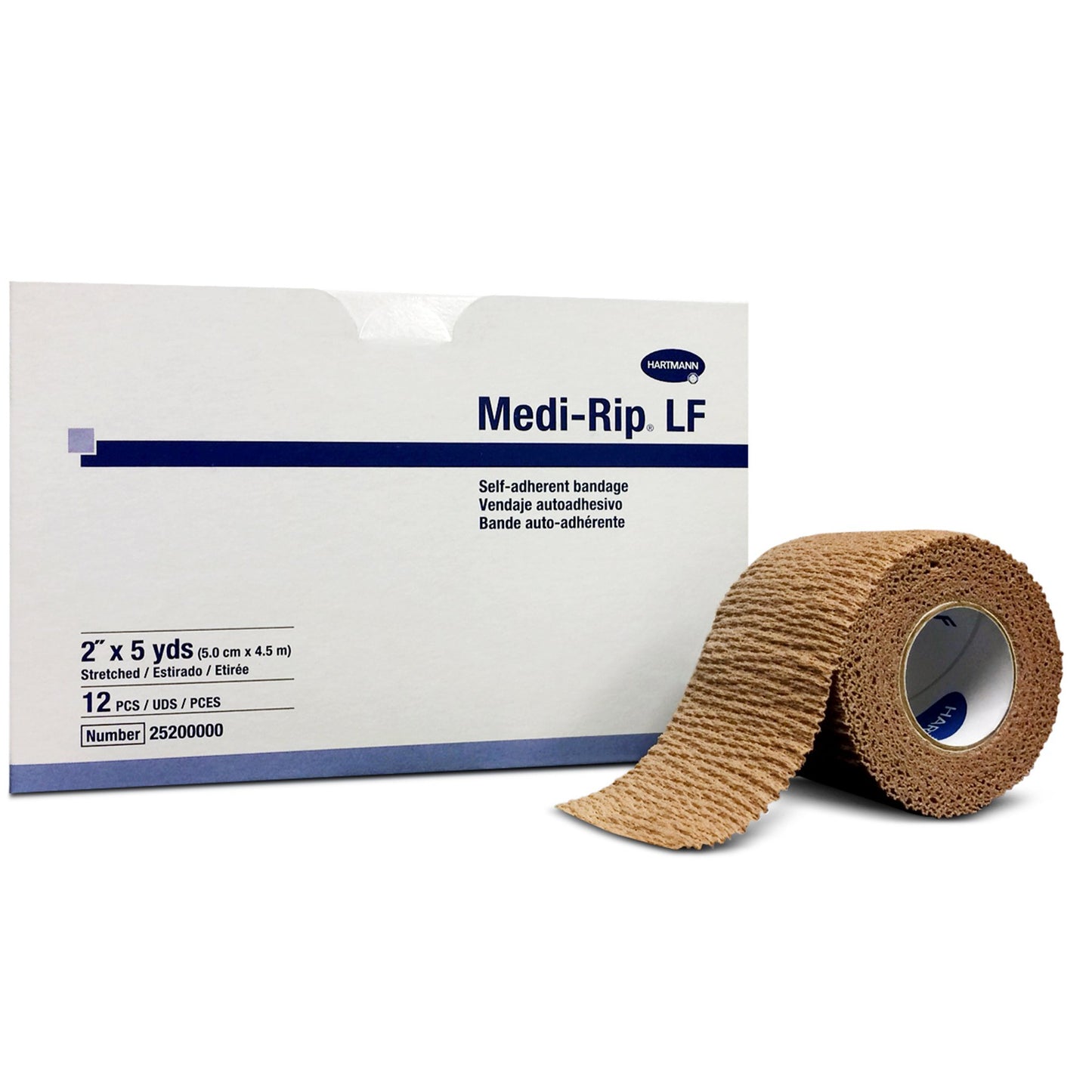 Medi-Rip® Cohesive Bandage 2 Inch X 5 Yard Self-Adherent Closure Tan NonSterile Standard Compression (443866_RL)