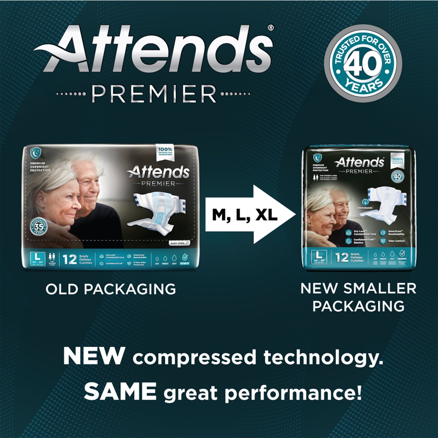 Attends® Premier Unisex Adult Incontinence Brief Large Disposable Heavy Absorbency (1128074_BG)