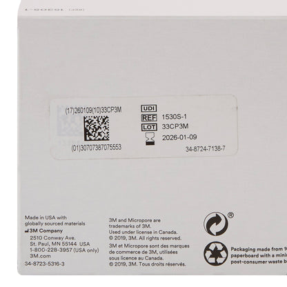 3M™ Micropore™ Medical Tape White 1 Inch X 1-1/2 Yard Paper NonSterile (6150_BX)