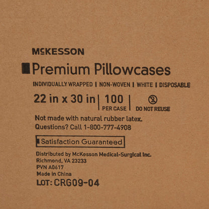 McKesson Pillowcase Standard White Disposable (1081637_CS)