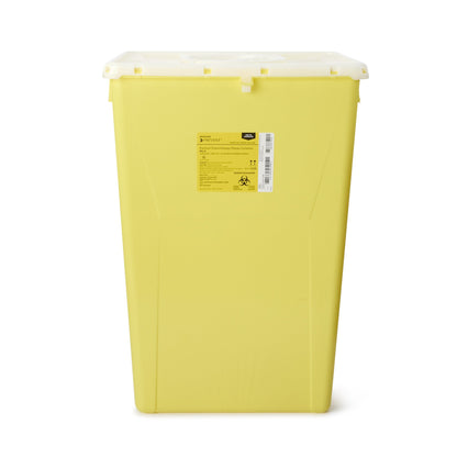 McKesson Prevent® Chemotherapy Waste Container Yellow Base 24-3/5 H X 17-3/10 W X 13 L Inch Vertical Entry 18 Gallon (862687_EA)