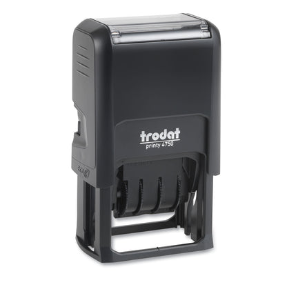 Trodat® Printy Custom Self-Inking Dater, 1.63" x 1", Black/Blue/Red (USSE4750)