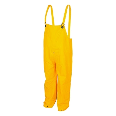 MCR Safety 200BP Classic Series Yellow Rain Pants Bib Overall Style with Fly Front, 0.35 mm, PVC/Polyester, X-Large (611-200BPXL)
