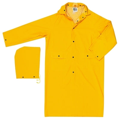MCR Safety Classic Series Rain Coat, Detachable Hood, 0.35 mm, PVC on Polyester, Yellow, 5X-Large (611-200CX5)
