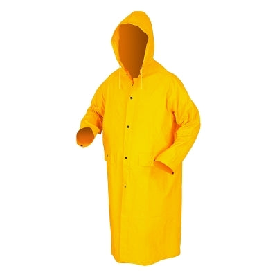 River City Classic Rain Coat, Detachable Hood, 0.35 mm PVC/Poly, Yellow, 49 in 4X-Large (611-200CX4)