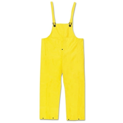 MCR Safety 300BP Wizard Series Yellow LF Bib Overall Style Rain Pants, 0.28 mm, Nylon Scrim/PVC, 2X-Large (611-300BPX2)