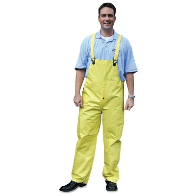 MCR Safety 300BP Wizard Series Yellow LF Bib Overall Style Rain Pants, 0.28 mm, Nylon Scrim/PVC, X-Large (611-300BPXL)