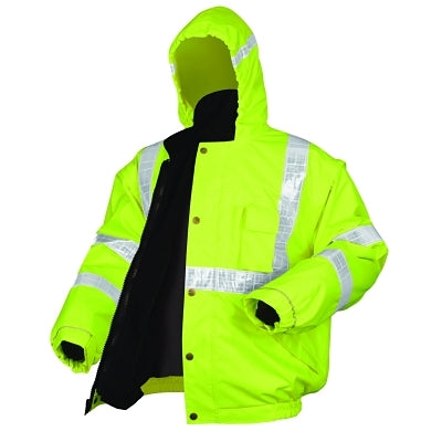 MCR Safety Luminator Bomber Plus Jackets, X-Large, Fluorescent Lime (611-BPCL3LXL)