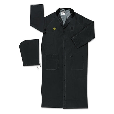 MCR Safety Classic Plus Series Rider Coat, 4X-Large, PVC/Polyester, Black (611-FR267CX4)