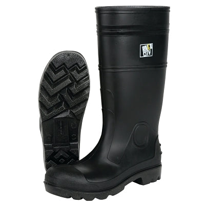 MCR Safety Plain Toe Boots, Size 12, 16 in H, PVC, Black (611-PBP12012)