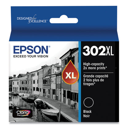 Epson® T302XL020-S (T302XL) Claria High-Yield Ink, Black (EPST302XL020S)