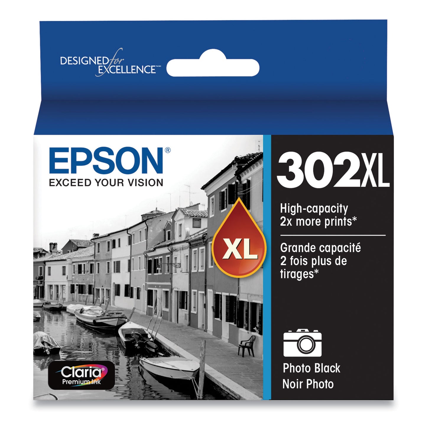 Epson® T302XL120-S (T302XL) Claria High-Yield Ink, Photo Black (EPST302XL120S)