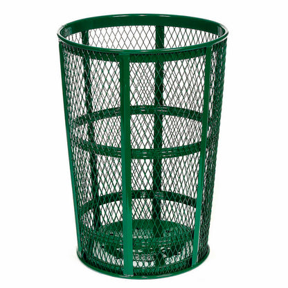 Global Industrial Outdoor Steel Mesh Corrosion Resistant Trash Can, 48 Gallon, Green (WB237634GN)
