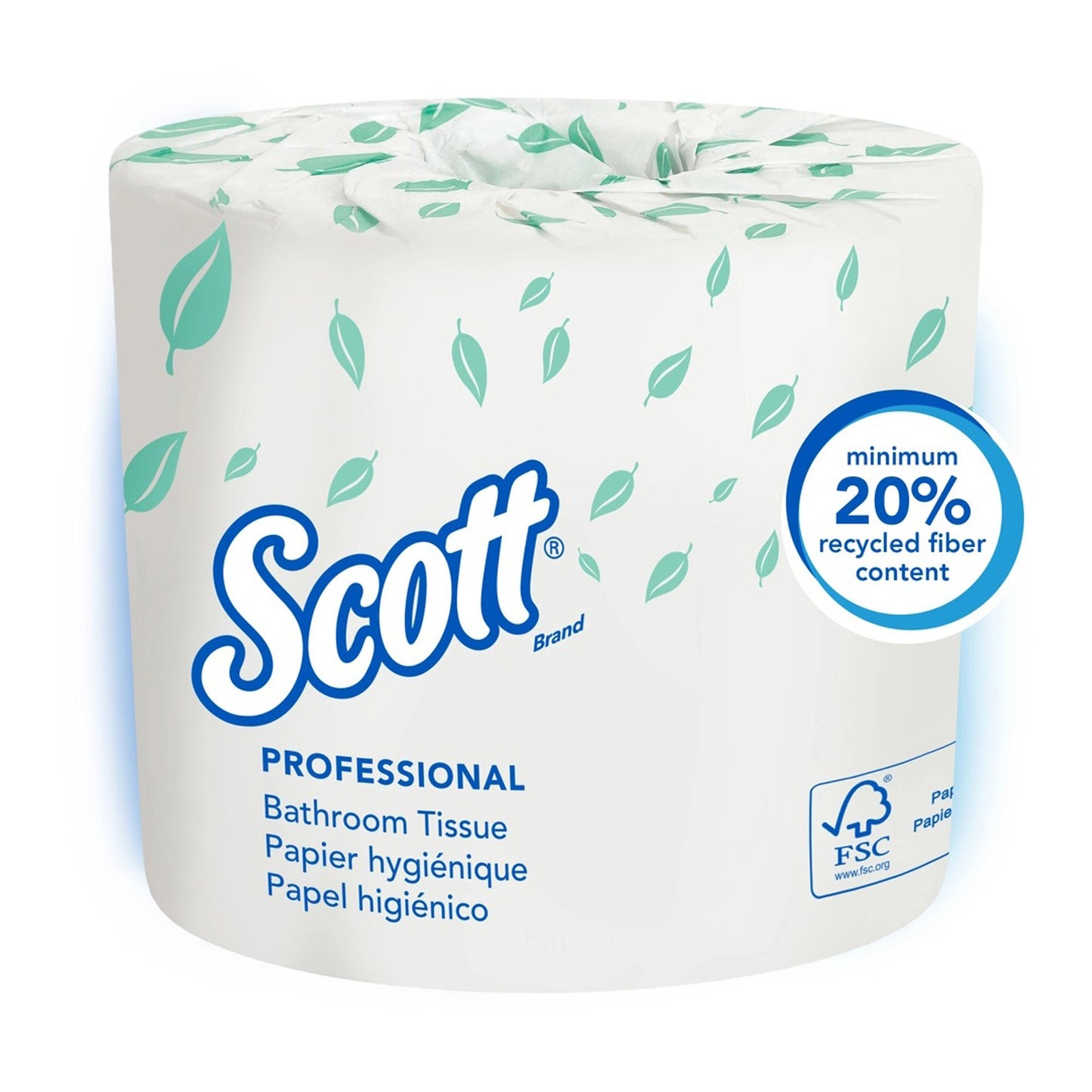 Scott® Essential Toilet Tissue White 2-Ply Standard Size Cored Roll 550 Sheets 4 X 4-1/10 Inch (534318_CS)
