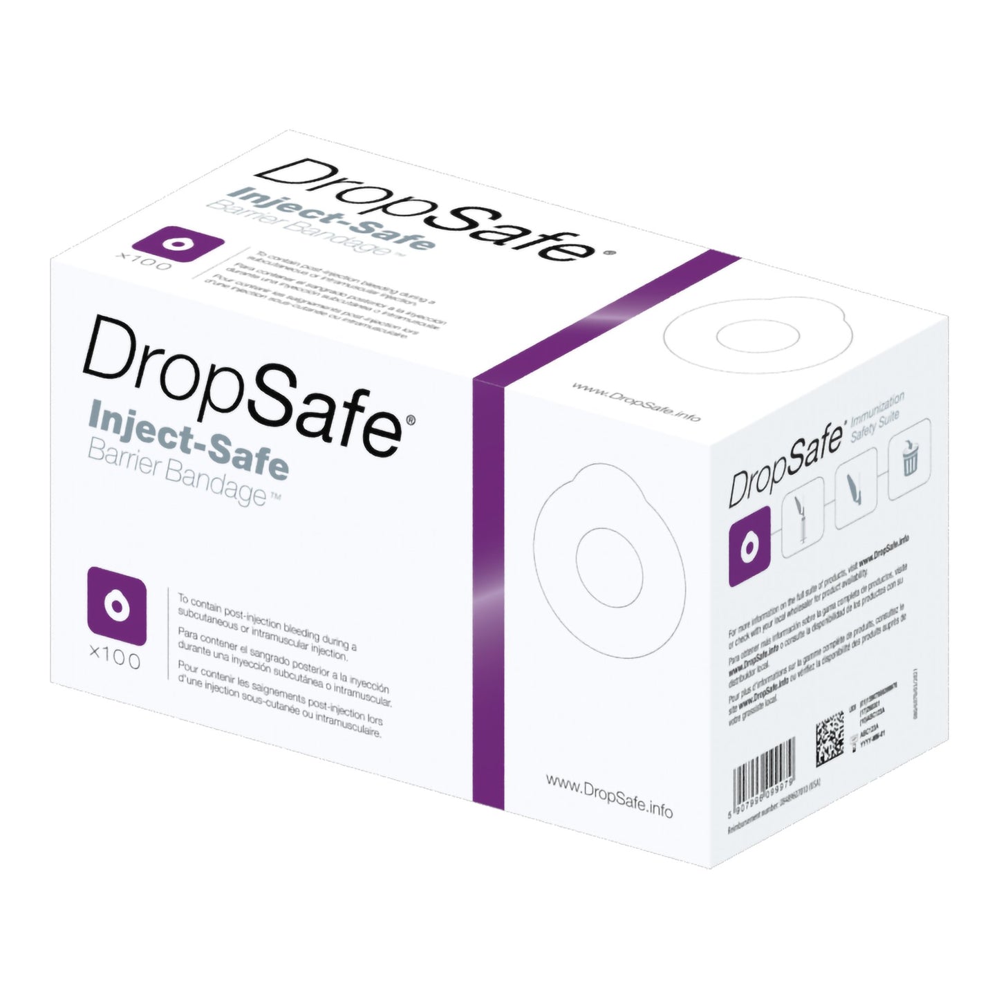 DropSafe® Pre-Injection Adhesive Strip 1-3/8 Inch Diameter Film / Foam Round White Sterile (1260667_BX)