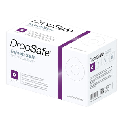 DropSafe® Pre-Injection Adhesive Strip 1-3/8 Inch Diameter Film / Foam Round White Sterile (1260667_CS)