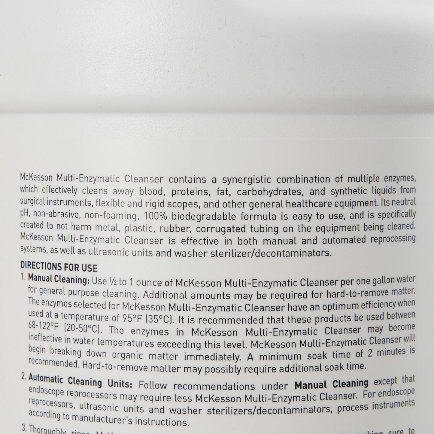 McKesson Multi-Enzymatic Instrument Detergent Liquid 1 gal. Jug Spring Fresh Scent (803319_CS)