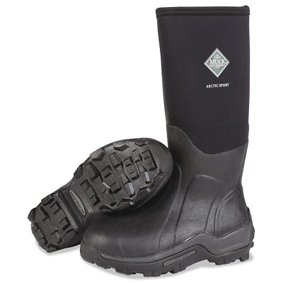 Rocky Brands™ Arctic Sport Safety Toe Boots, Size 12, 15 in H, Neoprene Rubber, Black (617-ASP-STL-BL-120)
