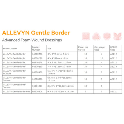 Allevyn Gentle Border Foam Dressing 6-3/4 X 7-5/8 Inch With Border Film Backing Silicone Gel Adhesive Multisite Sterile (784969_CS)