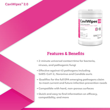 CaviWipes™ 2.0 Surface Disinfectant Premoistened Manual Pull Wipe 65 Count Canister Alcohol Scent NonSterile (1190687_EA)