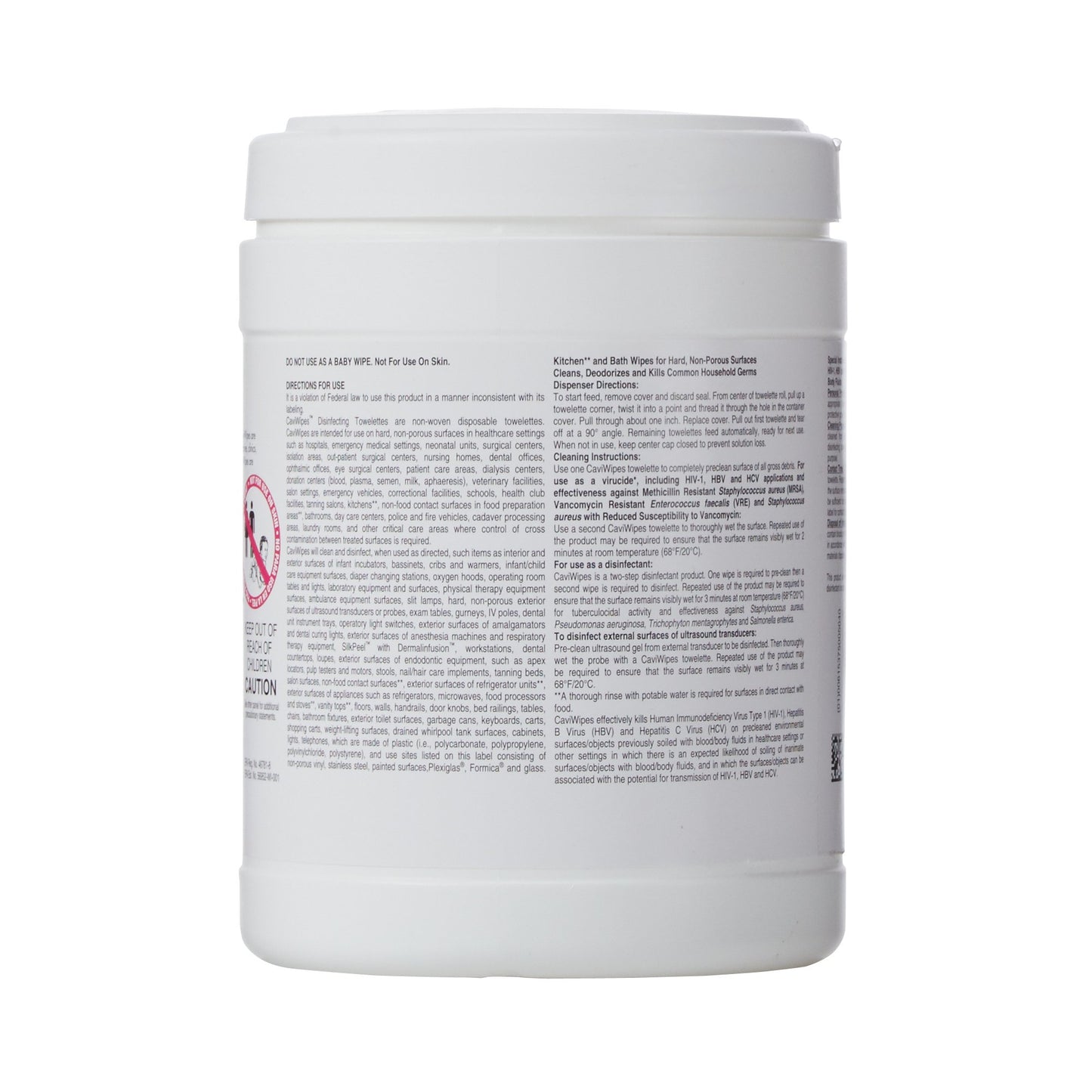CaviWipes™ Surface Disinfectant Premoistened Alcohol Based Manual Pull Wipe 220 Count Canister Alcohol Scent NonSterile (884611_CS)