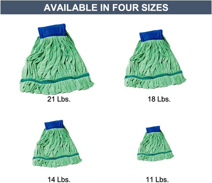 Hospeco® Microfiber Tube Mop, 11oz Green, 12/Case (HOSM600011G-CS)