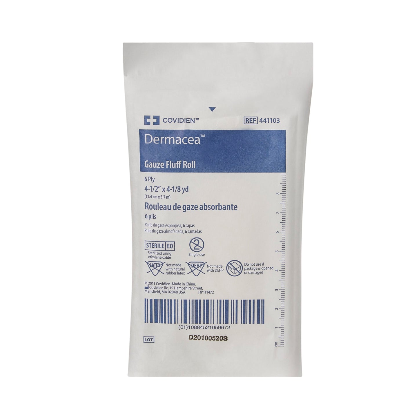 Dermacea™ Fluff Bandage Roll 4-1/2 Inch X 4-1/10 Yard 6-Ply Sterile 1 per Pouch (516652_RL)