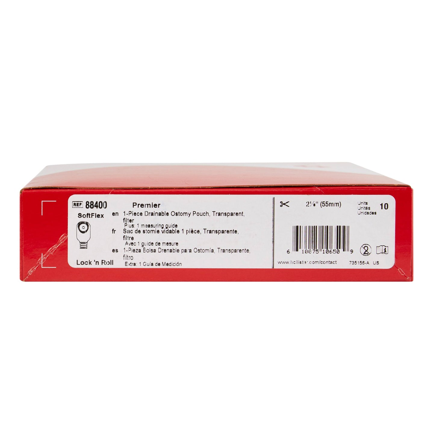 Premier™ Colostomy Pouch One-Piece System 12 Inch Length Flat, Trim To Fit 5/8 to 2-1/8 Inch Stoma Drainable (495243_BX)