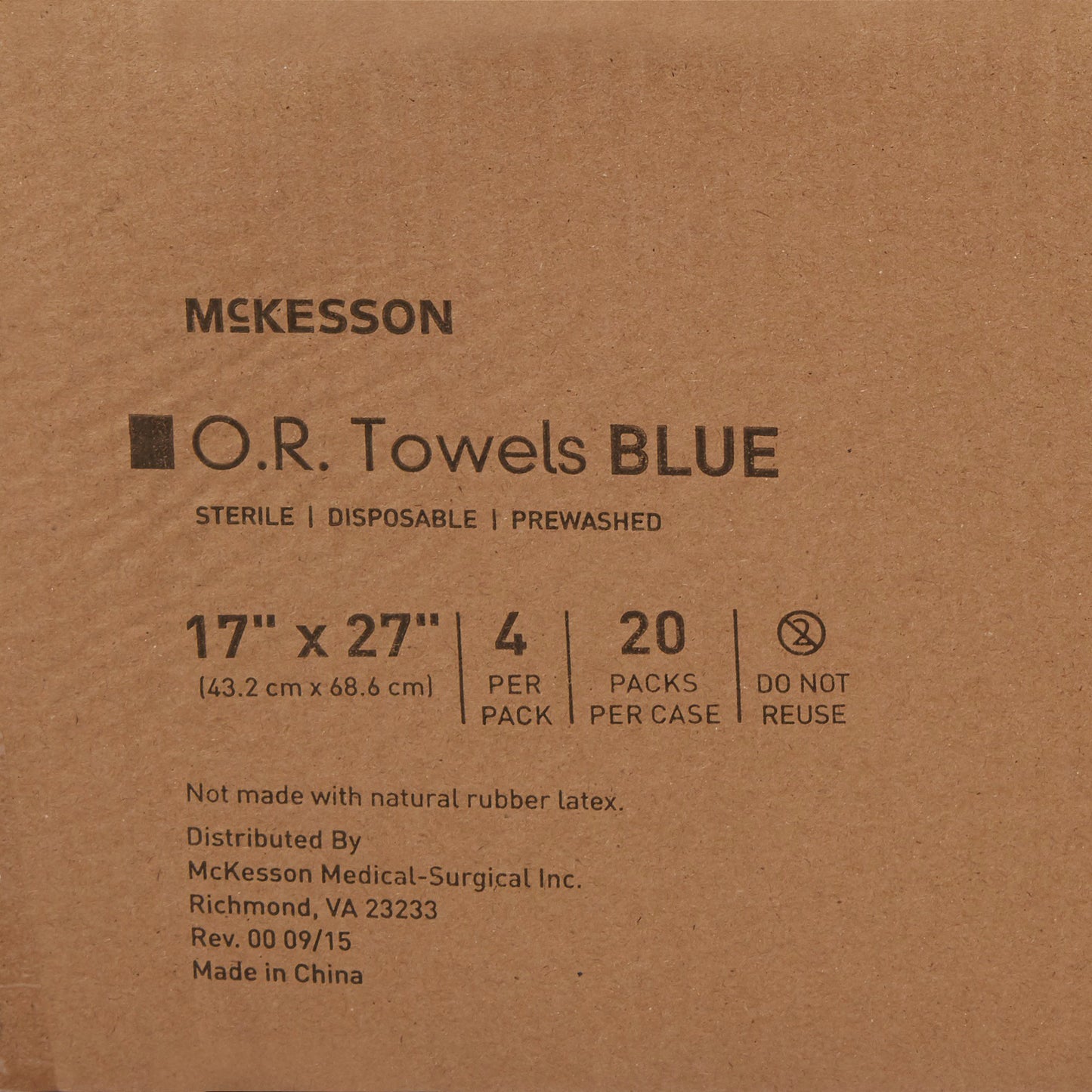 McKesson O.R. Towel 17 W X 27 L Inch Blue Sterile (277861_CS)