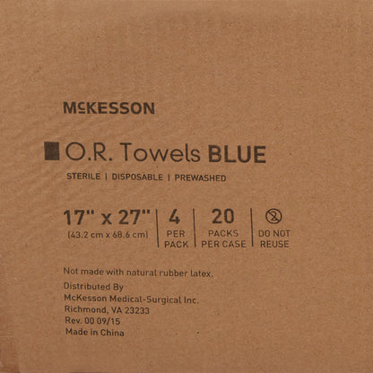 McKesson O.R. Towel 17 W X 27 L Inch Blue Sterile (277861_PK)