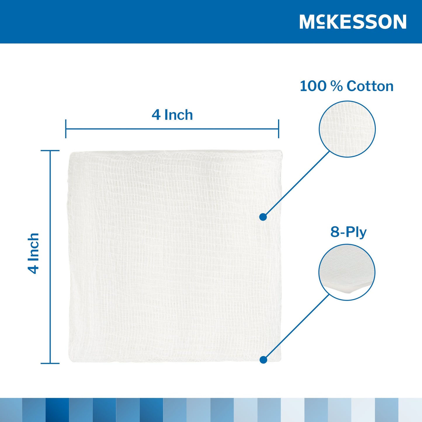 McKesson Gauze Sponge 4 X 4 Inch 8-Ply Sterile 2 per Pack (762704_BX)