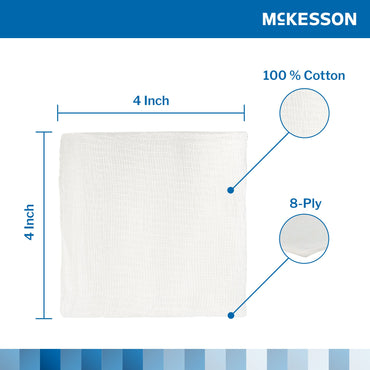 McKesson Gauze Sponge 4 X 4 Inch 8-Ply Sterile 2 per Pack (762704_CS)