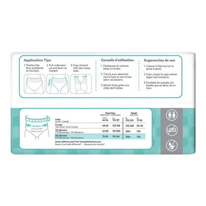 Tranquility® Essential Unisex Adult Absorbent Underwear Pull On with Tear Away Seams 3X-Large Disposable Heavy Absorbency (1252479_CS)