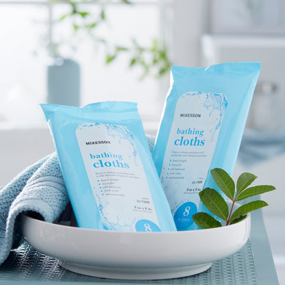 McKesson Rinse-Free Bath Wipe Soft Pack Scented 8 Count (1121227_PK)