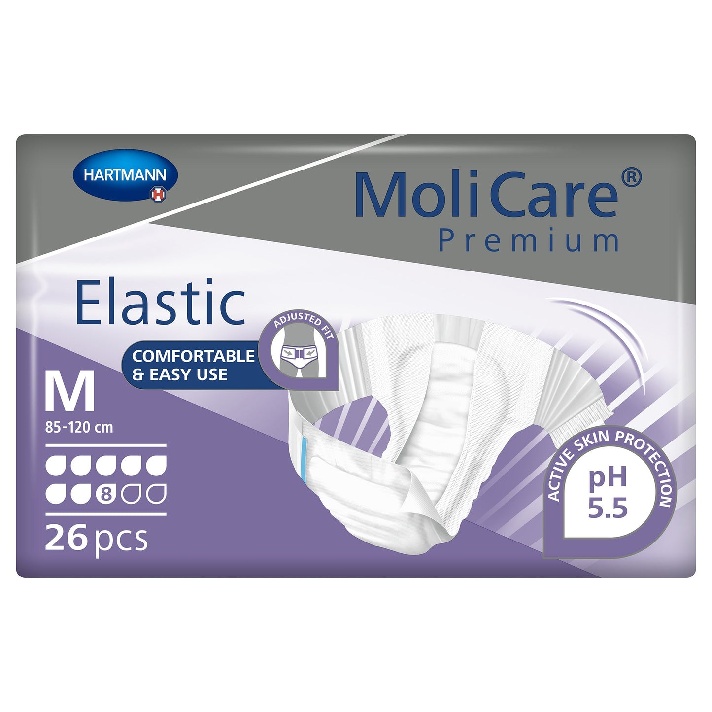 MoliCare® Premium Elastic 8D Unisex Adult Incontinence Brief Medium Disposable Heavy Absorbency (1174291_BG)