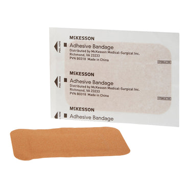 McKesson Adhesive Strip 2 X 3 Inch Fabric Rectangle Tan Sterile (466874_BX)