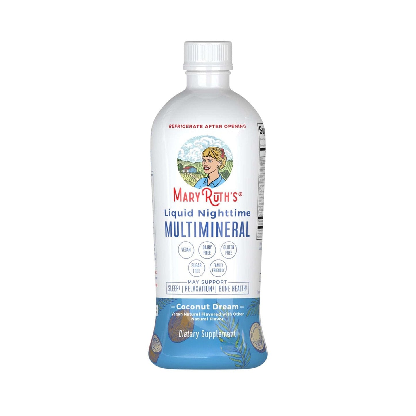 Mary Ruth's® Liquid Nighttime Multimineral Dietary Supplement Vitamin C / D / Calcium / Magnesium 1 mg - 1.7 mcg - 60 mg - 10 mg Strength Liquid 30 oz. Coconut Flavor (1271768_EA)