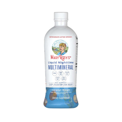 Mary Ruth's® Liquid Nighttime Multimineral Dietary Supplement Vitamin C / D / Calcium / Magnesium 1 mg - 1.7 mcg - 60 mg - 10 mg Strength Liquid 30 oz. Coconut Flavor (1271768_EA)